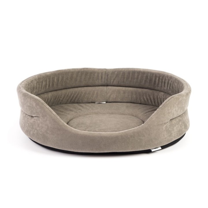 FERA Hundebett 47x38x15 cm oval mit Kissen grau
