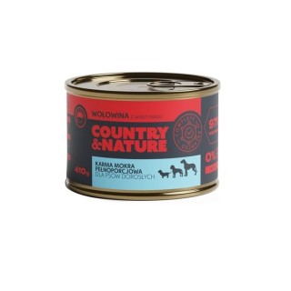 COUNTRY&amp,NATURE Getreidefreies Nassfutter Rindfleisch mit Gemüse 410g