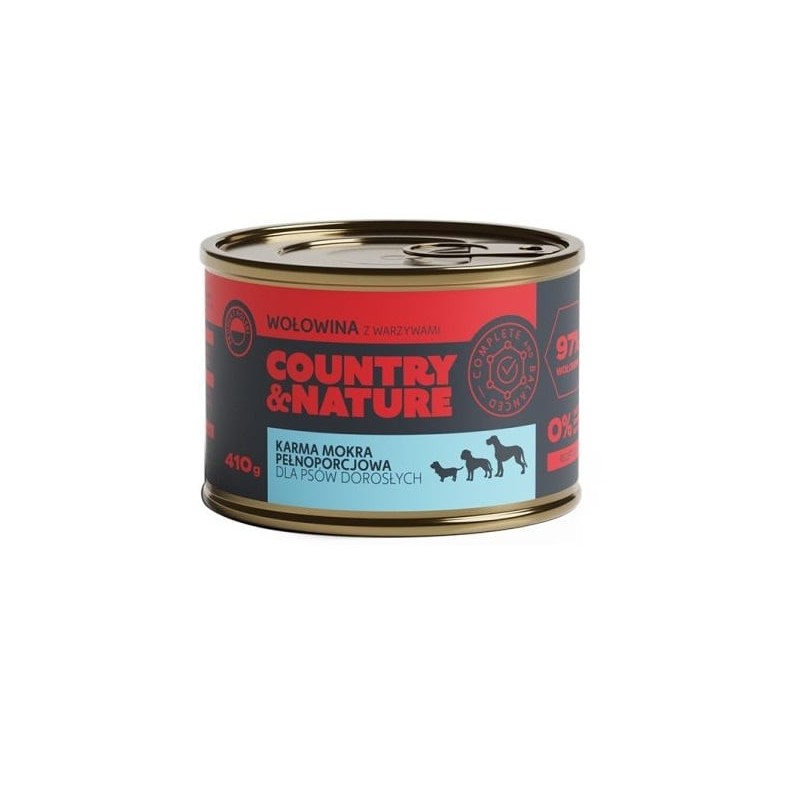 COUNTRY&amp,NATURE Getreidefreies Nassfutter Rindfleisch mit Gemüse 410g