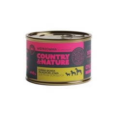 COUNTRY&amp,NATURE Getreidefreies Nassfutter Schweinefleisch mit Spinat 410g