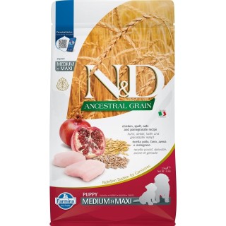 FARMINA N&amp,D ANCESTRAL GRAIN DOG für Welpen mit Huhn und Hafer 2,5 kg