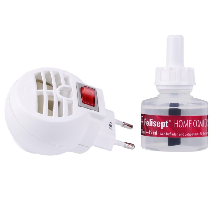 Felisept Home Comfort Set - Beruhigung für Katzen - Startset: Verdampfer + 2 Flakons à 45 ml