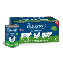 BUTCHER'S Original Tripe Gemischte Geschmacksrichtungen mit Rinderpansen 6x400 g Pastete mit Pansen, Huhn und Rindfleisch für