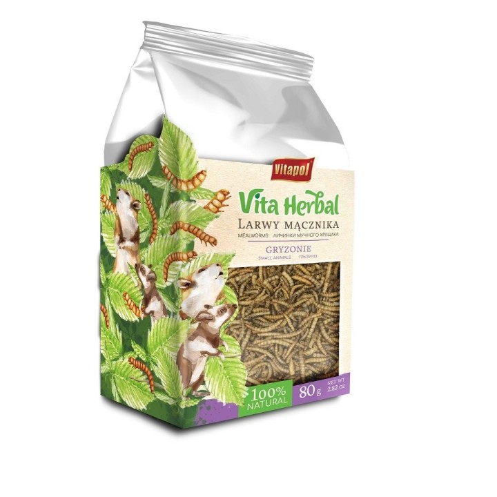 VITAPOL Vita Herbal Larven der Weißen Fliege für Nagetiere 80 g