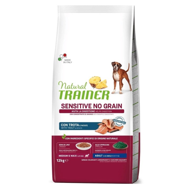 TRAINER Natural Sensitive No Grain Medium Maxi Adult mit Forelle 12kg
