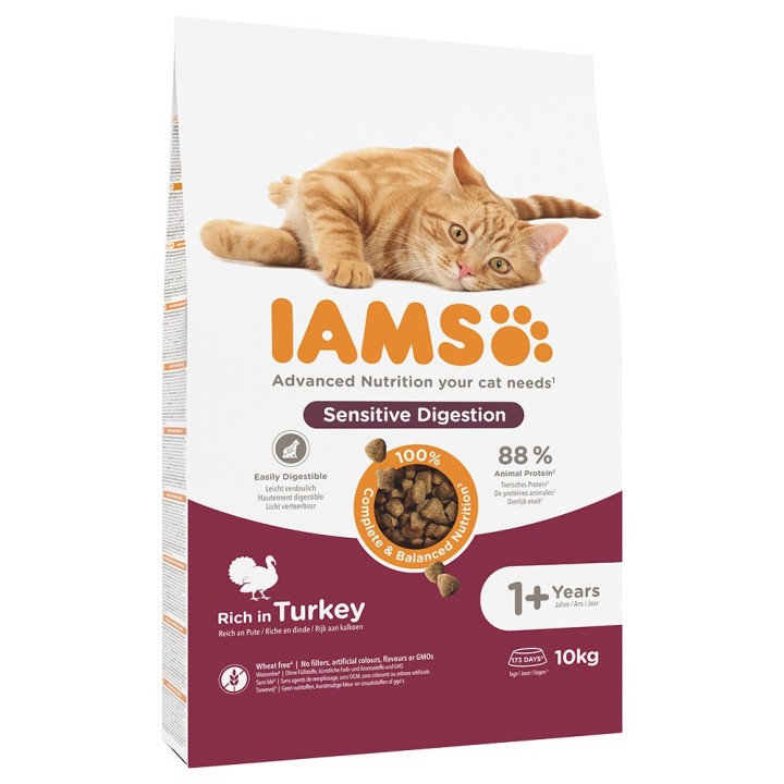 IAMS Advanced Nutrition Sensitive Digestion mit Pute - 10 kg