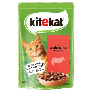 KITEKAT 85g: Rind in Soße für adulte Katzen