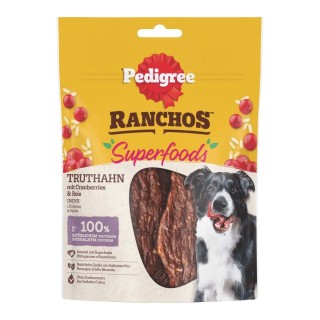 PEDIGREE RANCHOS Superfoods 70g : Leckerlis mit Truthahn, Cranberries und Reis