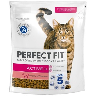 PERFECT FIT (Active 1+) 750g Reich an Rindfleisch – Trockenfutter für Katzen