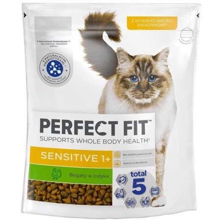 PERFECT FIT (Sensitive 1+) 750 g Reich an Truthahn – Trockenfutter für Katzen mit empfindlichem Verdauungssystem