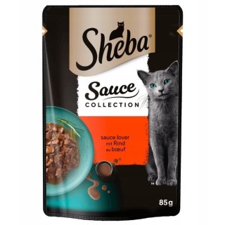 SHEBA Sauce Collection 85g: Nassvollnahrung für adulte Katzen mit Rindfleisch in Sauce