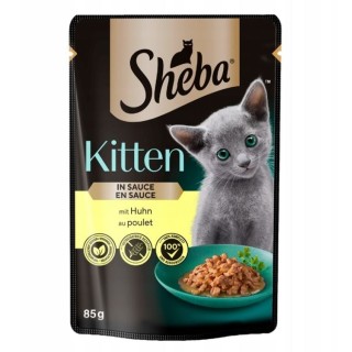 SHEBA Kitten Beutel 85 g: Nassfutter für Kätzchen mit Hühnerstücken in Sauce