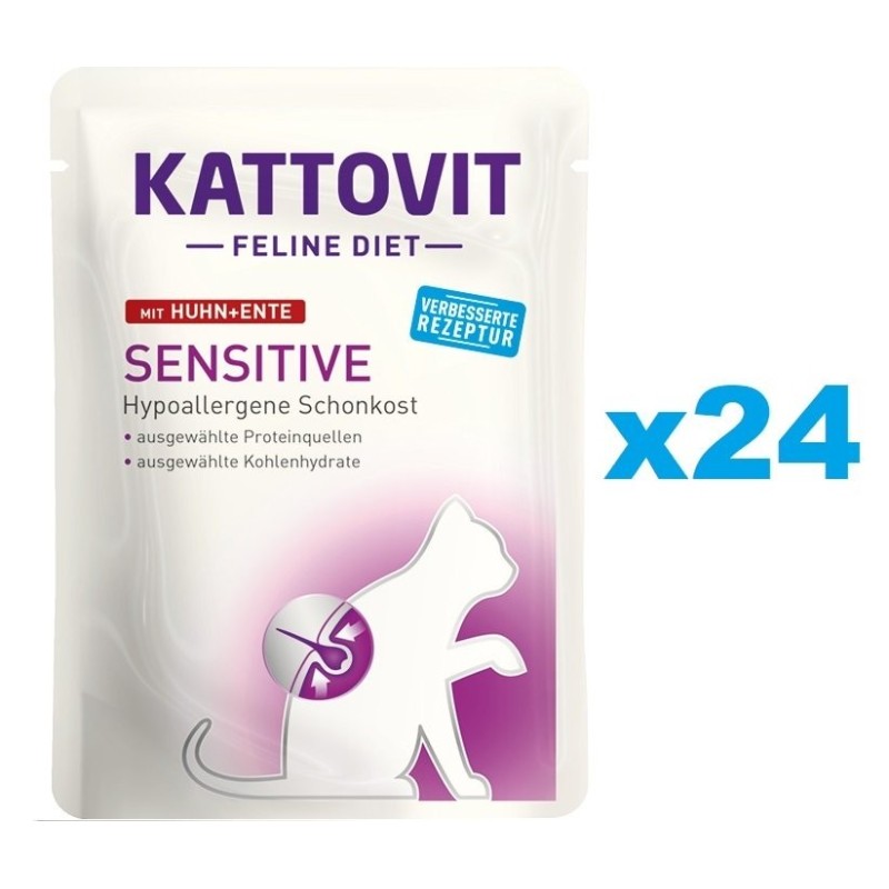 KATTOVIT Feline Diet Sensitive Huhn + Ente 24 x 85 g