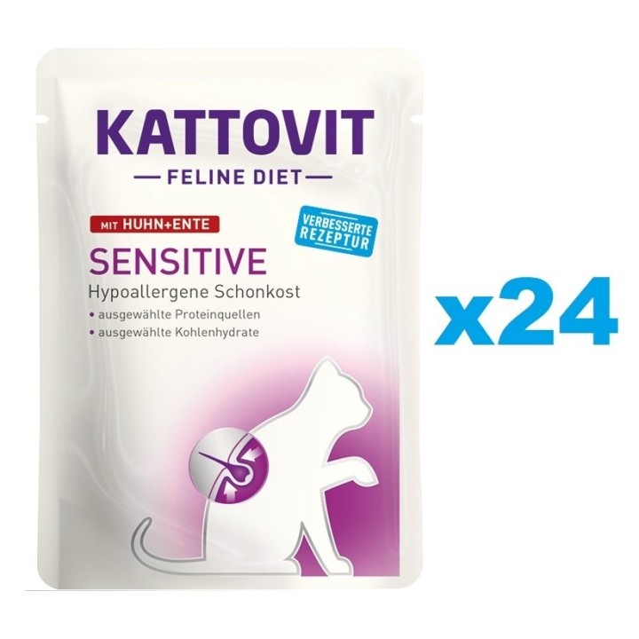 KATTOVIT Feline Diet Sensitive Huhn + Ente 24 x 85 g