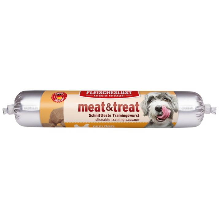 Fleischeslust meat & treat Trainingswurst - Sparpaket: Geflügel 6 x 80 g