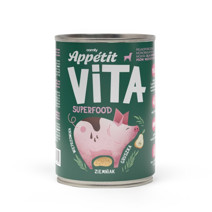 COMFY APPETIT VITA Superfood Schweinefleisch 400g Monoprotein Hundefutter