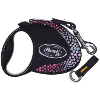 FLEXI automatische Hundeleine Glam S Petite Komposition schwarz 3m