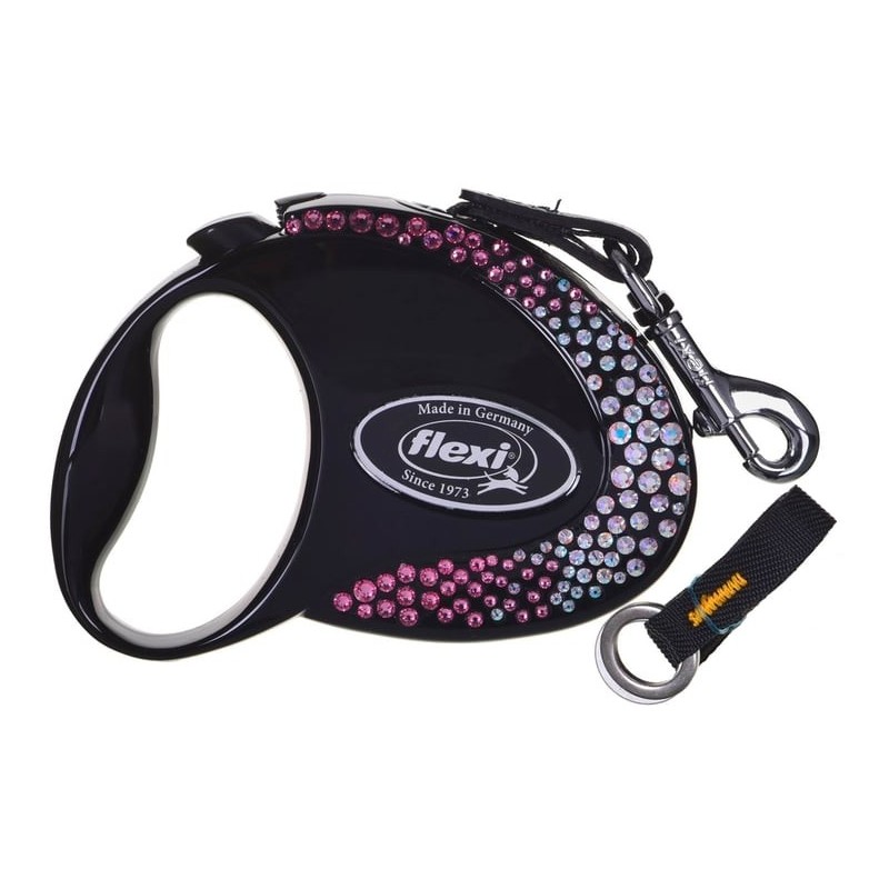 FLEXI automatische Hundeleine Glam S Petite Komposition schwarz 3m