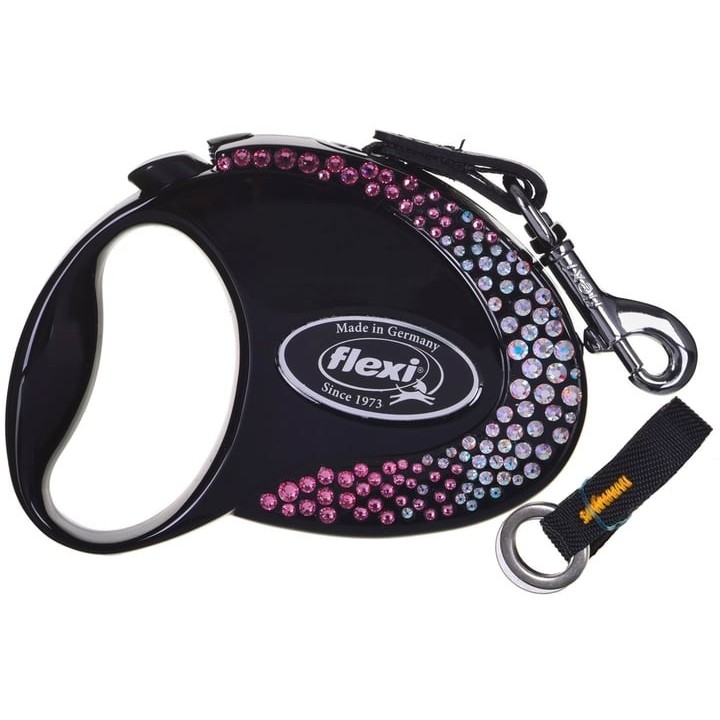 FLEXI automatische Hundeleine Glam S Petite Komposition schwarz 3m