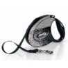 FLEXI Automatik Hundeleine Glam Splash Crystal M Tape 5m schwarz