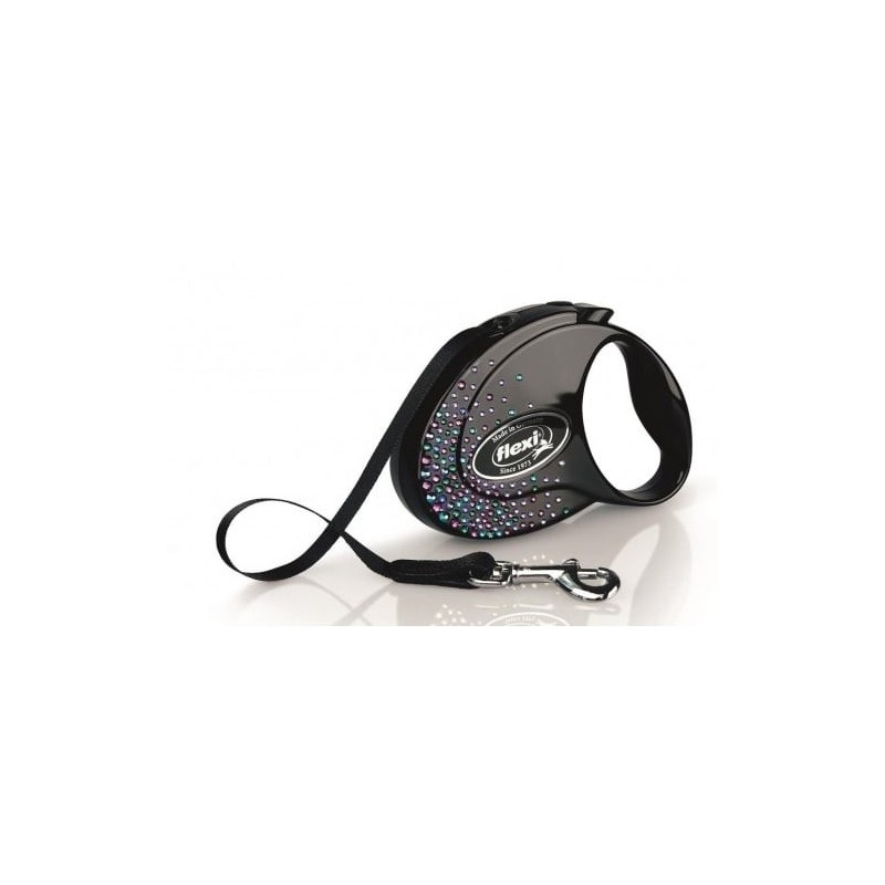 FLEXI Automatik-Hundeleine Glam Splash Mystic M Tape 5m schwarz