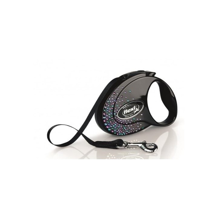 FLEXI Automatik-Hundeleine Glam Splash Mystic M Tape 5m schwarz