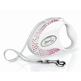 FLEXI automatische Hundeleine Glam S Petite Composition weiß 3m