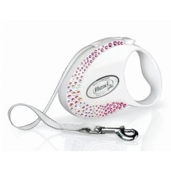 FLEXI automatische Hundeleine Glam S Petite Composition weiß 3m