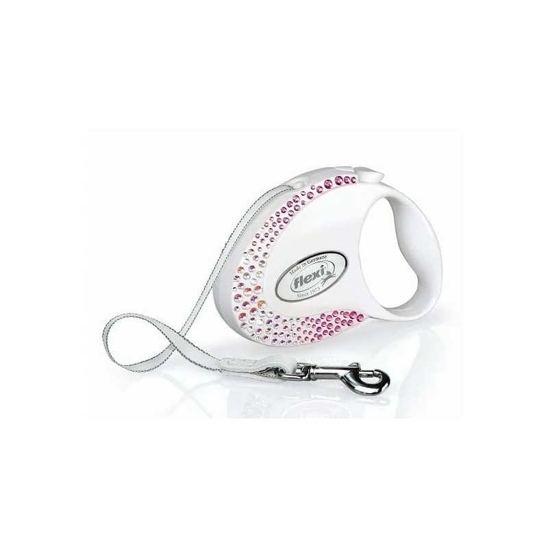 FLEXI automatische Hundeleine Glam S Petite Composition weiß 3m