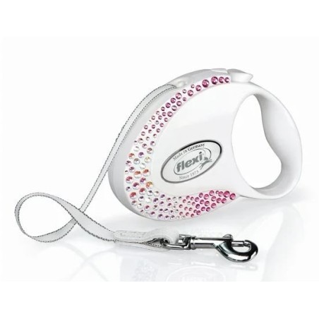 FLEXI automatische Hundeleine Glam S Petite Composition weiß 3m