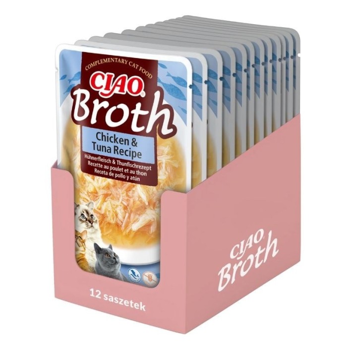 INABA CIAO Broth Hühner- und Thunfischbrühe für Katzen 12x40g