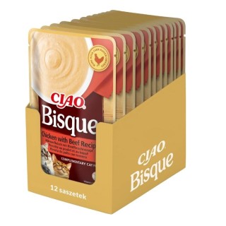 INABA CIAO Bisque Hühner- und Rindfleischcremesuppe 12x40g