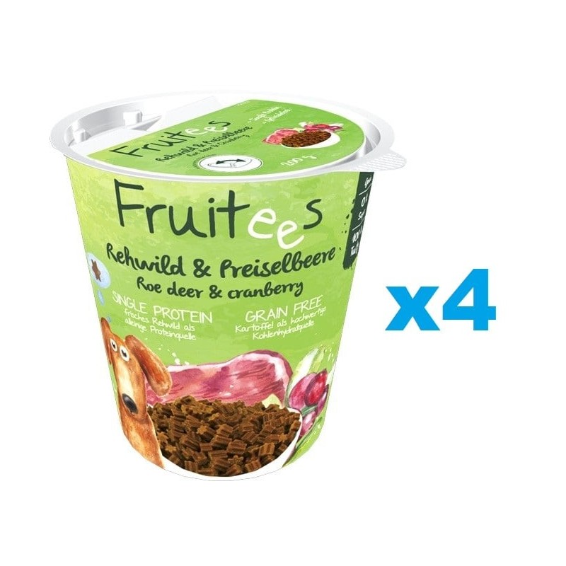 BOSCH Fruitees Snack Rehwild &amp, Preiselbeere 4 x 200 g