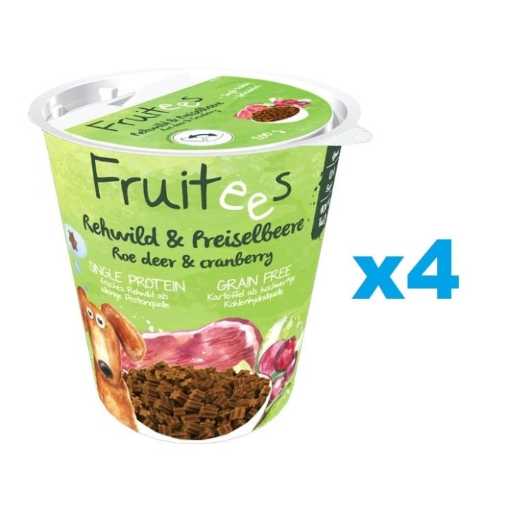 BOSCH Fruitees Snack Rehwild &amp, Preiselbeere 4 x 200 g