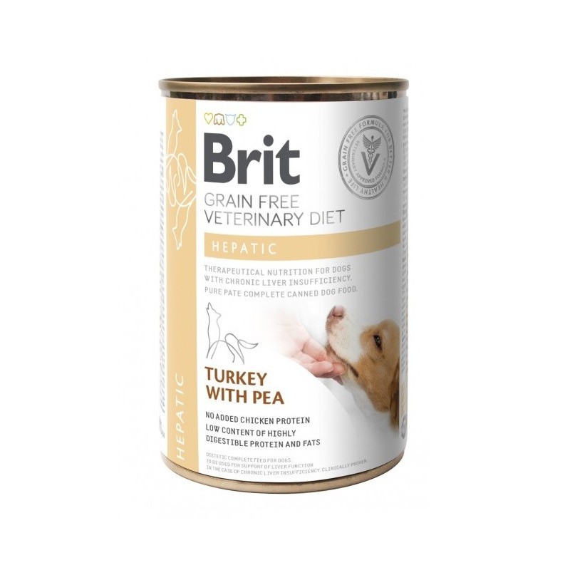 BRIT Veterinary Diet Hepatic Turkey, Pea Nassfutter für Hunde 400g