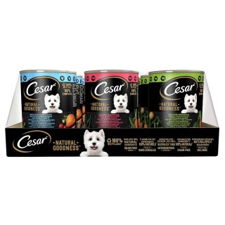 CESAR Natural Goodness 12x400g Dose Huhn-, Rind-, Lammfleisch für ausgewachsene Hunde