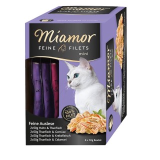 MIAMOR Feine Filets Mini Multibox in Gelee 8 x 50 g Huhn und Thunfisch