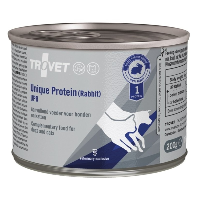 TROVET Unique Protein Rabbit UPR Nassfutter für Hunde und Katzen mit Kaninchen 6x200 g