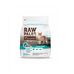 VETEXPERT Raw Paleo Sterilised Chicken&amp,Tuna&amp,Salmon für kastrierte Katzen 250 g