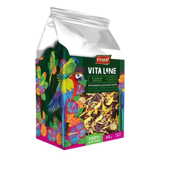 VITAPOL Blumensnack für Papageien und exotische Vögel 50g