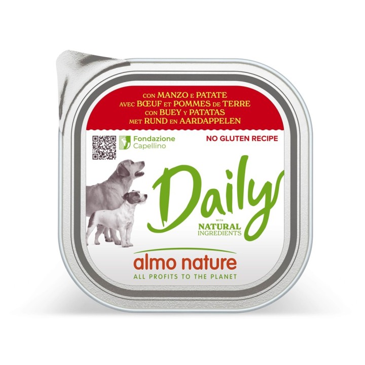 Almo Nature Daily 9 x 300 g - mit Rind und Kartoffeln