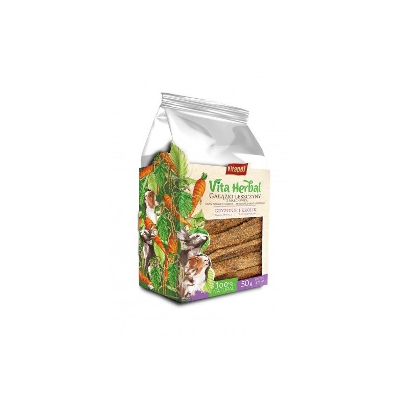 VITAPOL Für Nagetiere und Kaninchen Haselzweige mit Karotten 50 g