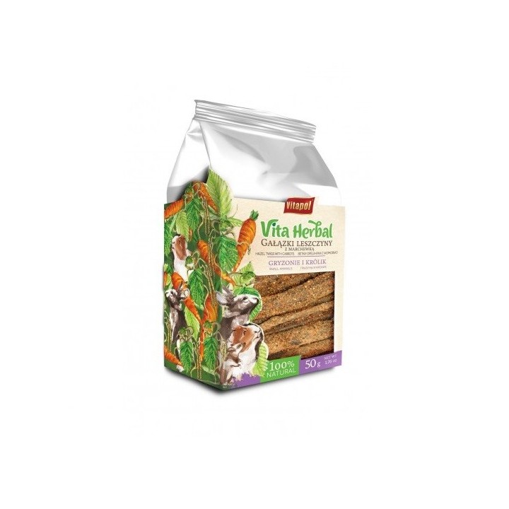 VITAPOL Für Nagetiere und Kaninchen Haselzweige mit Karotten 50 g