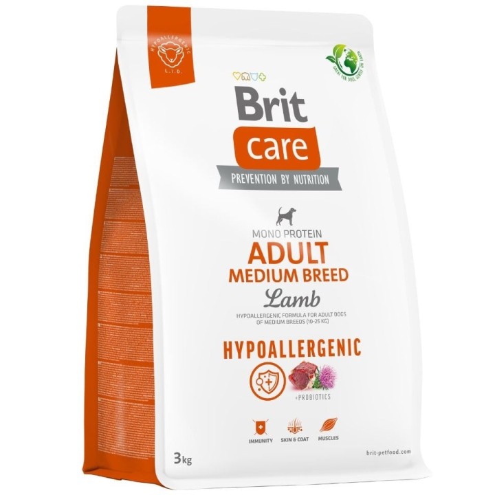 BRIT Care Hypoallergenic Adult Medium Breed Trockenfutter mit Lammfleisch 3 kg