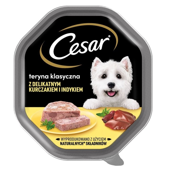 CESAR 150 g Nassvollnahrung für ausgewachsene Hunde: Terinne mit zartem Huhn und Truthahn