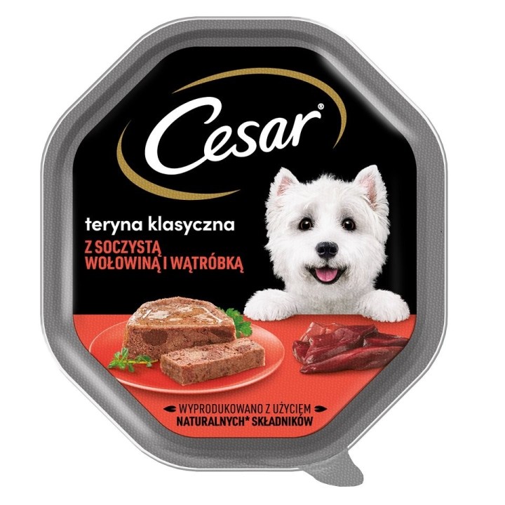 CESAR 150 g Nassvollnahrung für ausgewachsene Hunde, Terrine mit Rindfleisch und Leber
