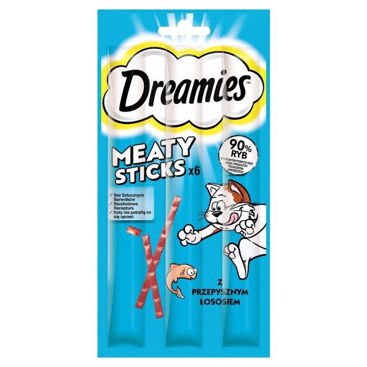 DREAMIES Meaty Sticks mit Lachs für adulte Katzen 30 g
