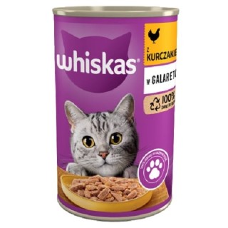 WHISKAS Adult 400 g - Nassfutter mit Huhn in Gelee für adulte Katzen