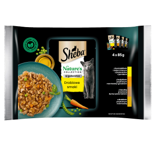 SHEBA Nature’s Collection 4x 85g: Nassvollnehrung für adulte Katzen mit Huhn, Pute und Ente in Gelee