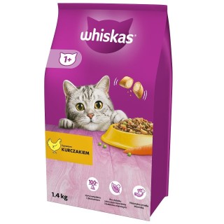 WHISKAS Adult 1,4 kg Trockenfutter mit Huhn für adulte Katzen